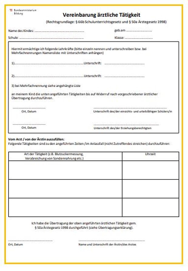 Vereinbarung ärztliche Tätigkeit